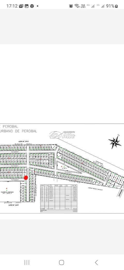 Terreno à venda em Perobal, Centro, com 261.7 m²